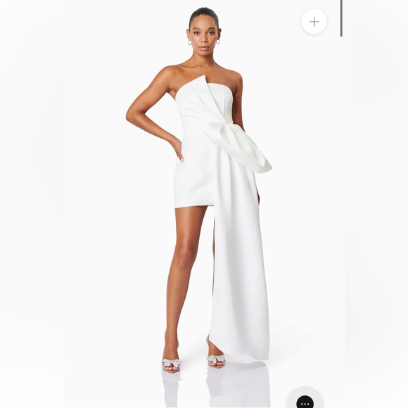 Elliatt | Dresses | Elliatt Alice White Oversized Bow Long Sash Strapless  Bridal Mini Dress Xl New | Poshmark